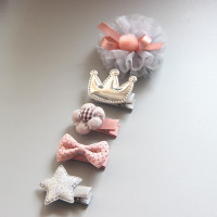 宝宝发夹婴幼儿头饰公主小童夹子小韩国bb夹女可爱刘海发量少皇冠 灰色平夹