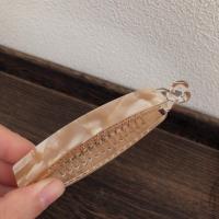 品质醋酸香蕉夹~韩国东大门小众化马尾夹发抓鳄鱼夹后脑勺发夹女 藕粉色