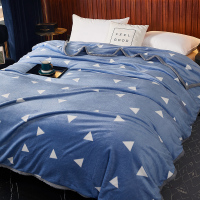 加厚珊瑚绒毛毯子被子法兰绒床单学生宿舍保暖冬季铺床 三角条纹 /双面绒感可盖可垫加厚裸睡 70X100cm可盖可垫加厚速