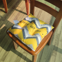 坐垫地上椅子椅垫办公室久坐座垫学生宿舍板凳凳子垫子屁股屁垫软 黄色波浪椅垫 40*40cm