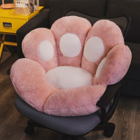 夏季坐垫靠垫一体办公室久坐神器学生宿舍靠背垫加厚座椅垫屁股垫 粉色猫爪 小号猫爪椅垫(60*70cm)