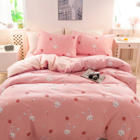 水洗棉被套单件 双人1.8x2.0学生宿舍单人被罩150x200简约北欧ins 草莓兔兔 被套单件150x200cm