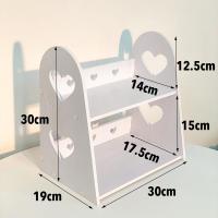 片片吖可爱少女心镂空爱心桌面置物架学生宿舍桌面双层收纳整理架 爱心双层置物架 2层