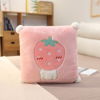 可爱水果枕头单人双人枕芯家用学生一对成人可爱一只装低枕宿舍床 小号草莓(正方形40cm)