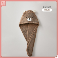 可爱韩国干发帽女超强吸水速干擦包头巾洗头发的浴帽子干发巾神器 棕色熊