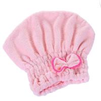 干发帽长发擦头巾超强吸水洗头发速干神器浴帽加厚毛巾可爱包头巾 粉色短款（1条装）