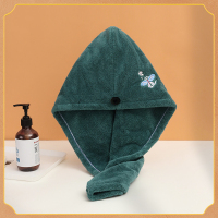 干发帽超强吸水浴帽洗头发速干毛巾包头女儿童加厚长发擦头巾神器 轻奢绿1个装[蝴蝶款]单层加厚干发巾#17