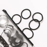 20条/袋 韩国黑色电话线发圈大号小号头绳细款扎头发无痕皮筋头饰 1#级细款20条