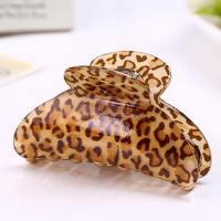 韩版中号亚克力发抓豹纹发夹头饰抓夹头发韩国爪子发卡竖夹7厘米 BH1#经典豹纹款