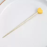 日系醋酸盘发发簪简约现代彩色星星发钗可爱猫咪丸子头发饰簪子女 黄色爱心