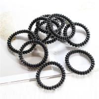 夏季黑色电话线发圈皮筋无痕不伤发头绳扎头发皮筋发绳套装发饰品 黑晶色10根装