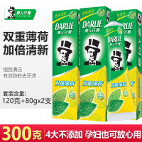 黑人双重薄荷牙膏300g防蛀牙膏官方旗舰家庭装 [共180克]薄荷90g*2