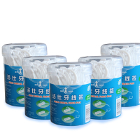 洁仕牙线棒细线牙线签 JS2060款尾部带弯钩耐磨牙线架 5桶共300支