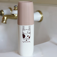 旅行便携洗漱杯牙刷盒子刷牙杯子女可爱牙具收纳盒学生旅游牙刷杯 藕粉色