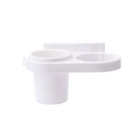 免打孔壁挂吹风机架电吹风架子风筒架魔力贴挂钩浴室收纳篮置物架 天使白