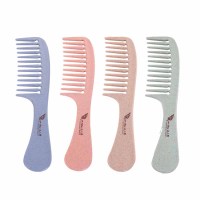 宽齿梳大齿梳子卷发的梳小麦秆梳子内扣塑料烫发家用梳直发女梳 4个装混色