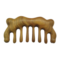 保健绿檀木梳子经络头疗按摩木梳中医工具多功能按摩梳通乳腺全身 绿色