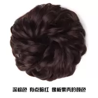 假发头花女卷发包盘发器花苞头丸子头卷发包蓬松头花 假发圈深棕色