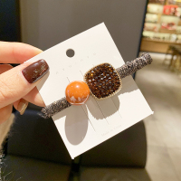 发夹女韩国满钻鸭嘴夹简约成人百搭发卡碎发顶夹鸭嘴夹卡子发饰品 咖啡色