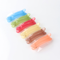 化妆无痕大号发夹鸭嘴夹碎发边夹刘海一字顶夹理发分区夹简约发卡 果冻色系[12个装]