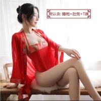 火辣成人性感女情趣内衣宫廷肚兜式制服诱惑宽松薄款睡衣激情服装 外罩衫+肚兜+T裤 均码
