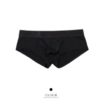 冰丝平 内裤男平角裤低腰单层透明透气提臀性感情趣潮流短裤头C 黑色 M