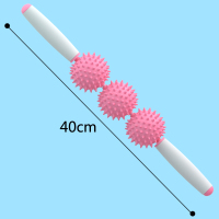 泡沫轴 肌肉放松瘦小腿狼牙轴 按摩棒瑜伽滚轴滚筒健身器材瑜伽柱 [升级3球按摩棒]仙女粉深度刺激