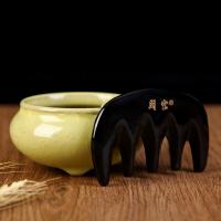 天然牛角梳子女士专用长发按摩梳头部经络梳五齿梳小巧便携款 五齿按摩梳（厚度1.0-1.1cm）