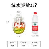 带盖泡菜坛子加厚玻璃腌制罐腌菜咸菜缸小家用酸菜密封透明泡菜坛 装水3斤/特厚款/无内盖 太小/5%家庭选择