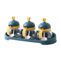 调味盒家用厨房用品卡通可爱创意玻璃调味罐佐料盒盐味精收纳罐 萝卜三组