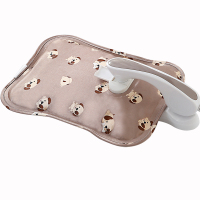 博弘丝光面热水袋内胆充电式煖宝女插电暖手宝暖水袋肚子肩颈暖脚 灰色热水袋