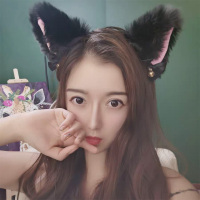 原创猫耳朵铃铛发夹拍照cos神器狐狸发箍女兽耳发卡猫咪可爱头饰 黑色发箍蝴蝶结铃铛