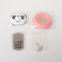 老人防走失信息牌手环户外防丢胸章儿童信息卡痴呆自闭症防摘神器 白色卡通熊猫