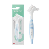 meyarn米妍假牙牙刷清洁刷双面义齿刷洗隐形牙套正畸保持器除垢刷 淡蓝色