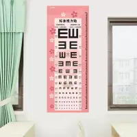 对数视力表墙贴标准儿童家用卡通幼儿园测近视眼睛成人视力测试表 粉色视力贴[可量身高] 大