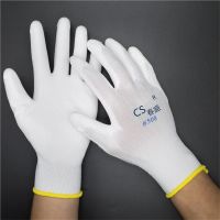 星球宇宙508PU涂掌涂指薄款透气耐磨园艺防滑耐磨防静电劳保手套 中号 12双PU涂指