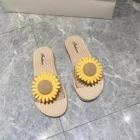 小熊帆布鞋女2021年夏季新款韩版学生百搭潮ulzzang原宿ins板鞋子 黄色拖鞋 35