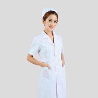 护士服长袖 女粉色白大褂夏季短袖立领修身学生医院工作服套装 西服领白色短袖[普通面料会起球] S单件衣[85-100斤]