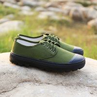 春秋低帮解放鞋橡胶防滑底防水布面耐磨透气作训劳动布胶鞋军鞋 春秋低帮军绿色 34码-220