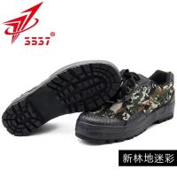 3537迷彩橡胶解放鞋男户外登山作训鞋耐磨防滑工地劳保工装鞋 军绿色 突击-低腰-新林地迷彩 36