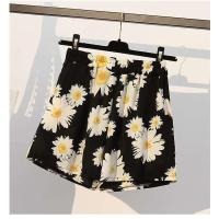 波点洋气连衣裙女2021夏新款雪纺套装时尚收腰系带短裤两件套裙子 (白菊短裤) M (80-90斤)