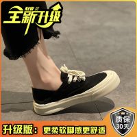 夏季薄款大头帆布鞋女鞋2021年新款春秋布鞋方头小众小白鞋小黑鞋 黑色[系带款] 35