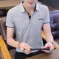 wsng 2021男士短袖T恤男夏季POLO衫衬衫领潮流港风修身翻领半袖上衣男