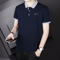 wsng 男士商务翻领Polo衫夏季新款短袖T恤修身刺绣半袖上衣休闲衬衫领体恤男