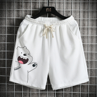 wsng 短裤男夏季冰丝休闲裤男士裤衩潮流跑步直筒中裤子ins潮牌运动五分沙滩裤