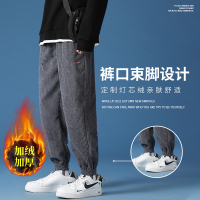 2022春季灯芯绒裤子男宽松束脚男士休闲裤加绒加厚条绒裤潮 wsng