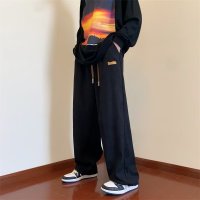 灯芯绒裤子男春秋款高街潮运动百搭直筒宽松潮牌垂感休闲束脚长裤 Wsng