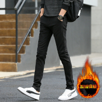 2022秋冬季加绒长裤子男士休闲裤修身小脚韩版潮流新款直筒男裤 wsng