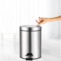 是尚 圆形不锈钢脚踏垃圾桶家用脚踩垃圾桶4个装