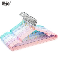 是尚 浸塑防滑衣架金属衣挂衣撑成人晾衣架家用无痕挂衣架100个装